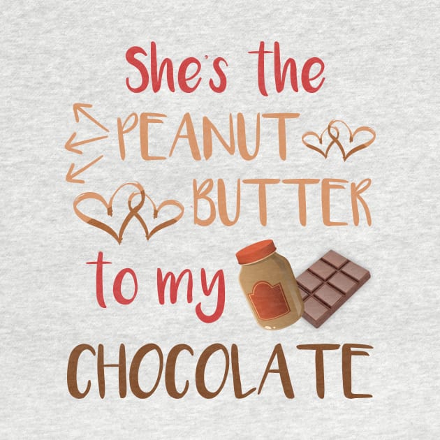 Chocolate and Peanut Butter Couples Shirt for Him by LacaDesigns